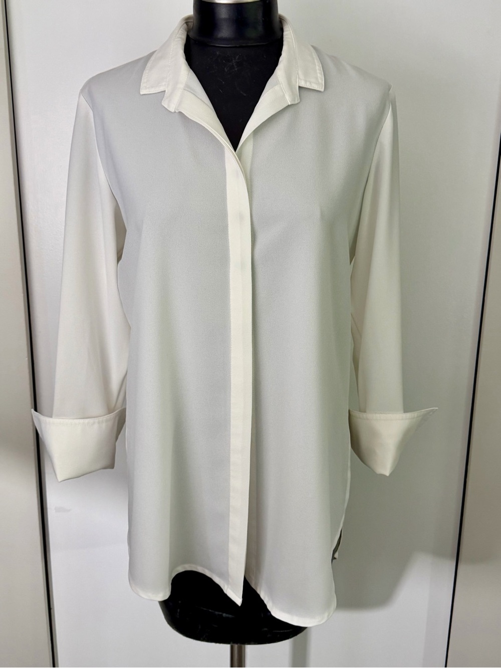 Classic Women's White Button-Front Blouse